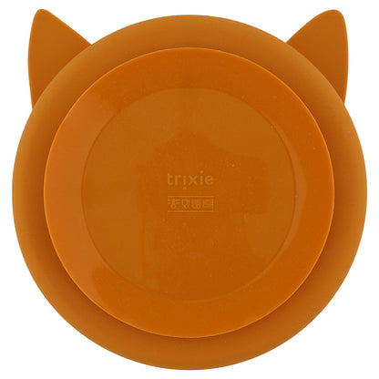 Silicone Divided Plate With Suction - Mr. Fox