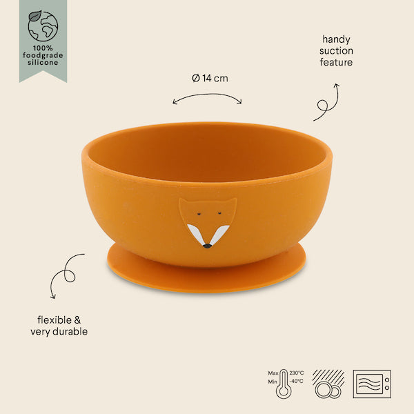 Silicone Bowl With Suction - Mr. Fox