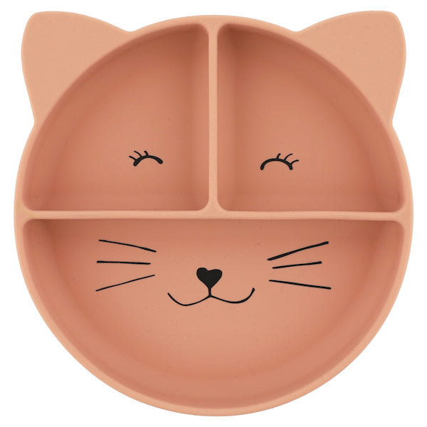 Silicone Divided Plate With Suction - Mrs. Cat