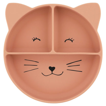 Silicone Divided Plate With Suction - Mrs. Cat