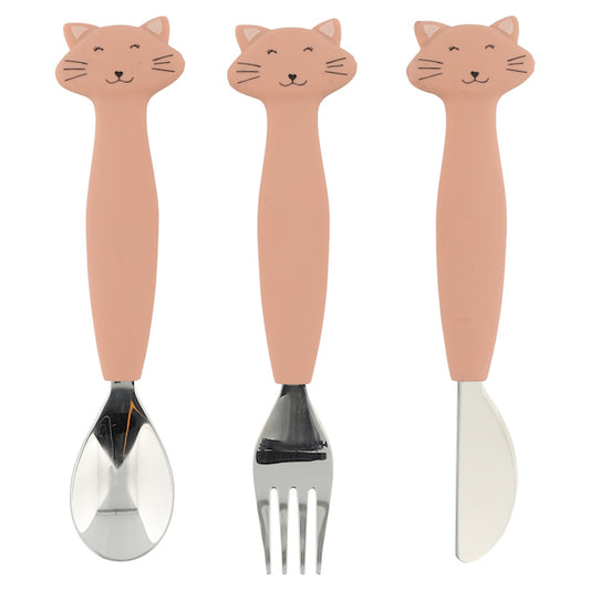 Stainless Steel Cutlery Set With Silicone Handle - Mrs. Cat