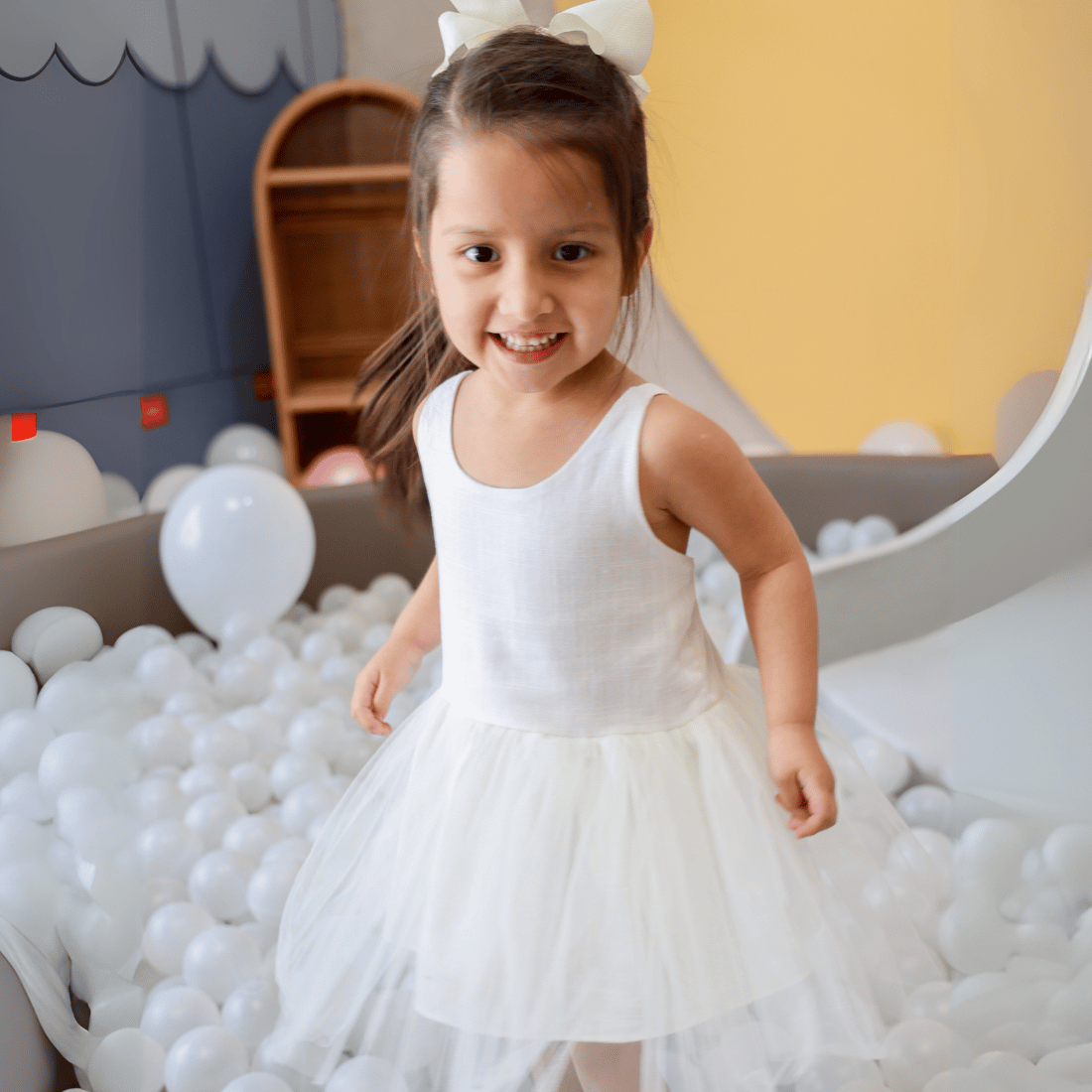 Linen Tutu Dress Off-White