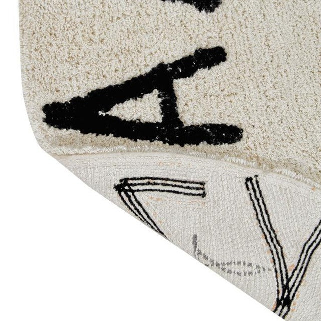 Washable Rug Round ABC Natural