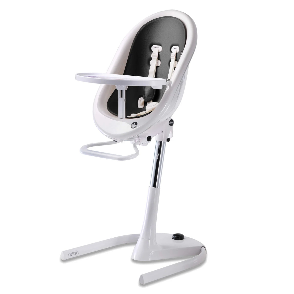 Display piece (perfect condition) Mima Moon Full Set (Highchair + Seat Pad + Cushion Set) - Black with White Frame