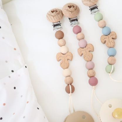 Autumn Pacifier Clip Brown