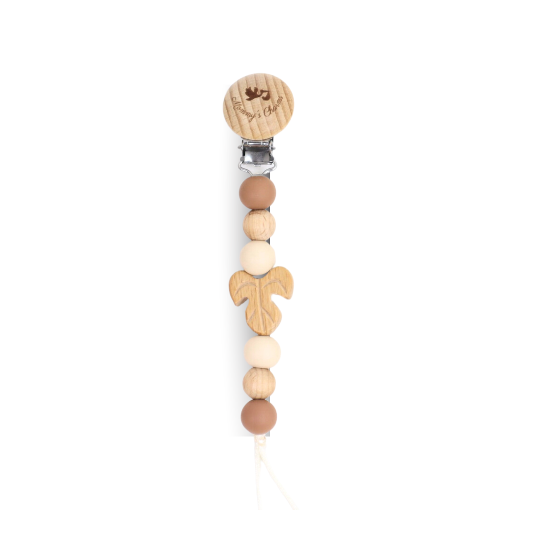 Autumn Pacifier Clip Brown