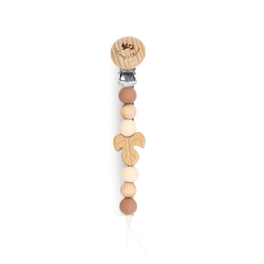 Autumn Pacifier Clip Brown