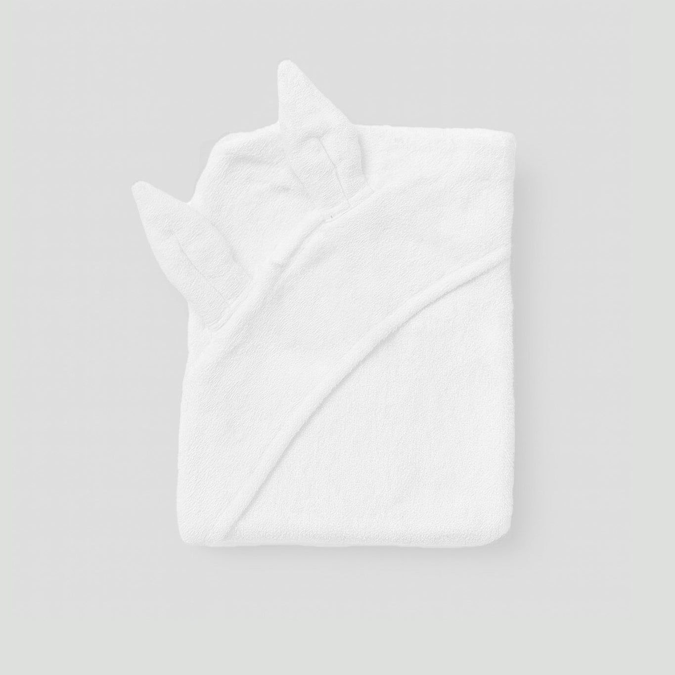 Organic Cotton Terry Velour Hooded Towel - White Free Personalise
