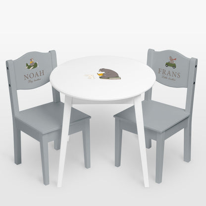 Table & Chairs Nordic Bear Blue (Personalised) PRE ORDER
