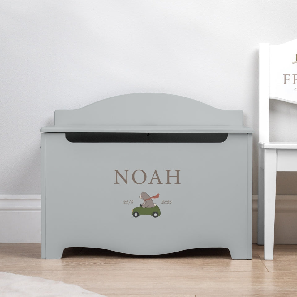Storage Chest Named Nordic Bear Blue (Personalised) PRE ORDER