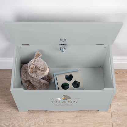 Keepsake Storage Chest Named Nordic Bear Blue  (Personalised) PRE ORDER