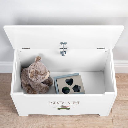 Storage Chest Named Nordic Bear White (Personalised) PRE ORDER