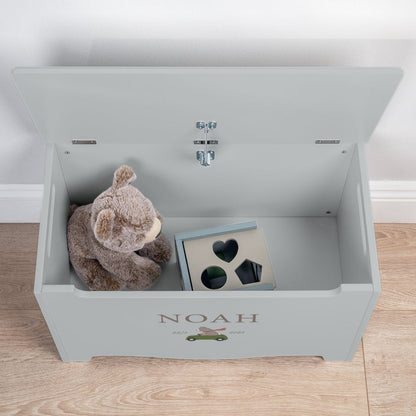 Storage Chest Named Nordic Bear Blue (Personalised) PRE ORDER