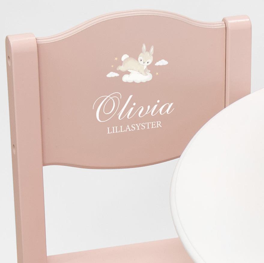 Table & Chairs Bunny Pink - Dream - (Personalised) PRE ORDER