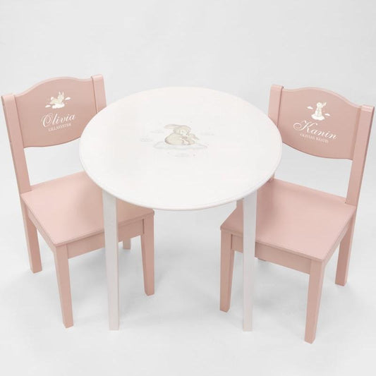 Table & Chairs Bunny Pink - Dream - (Personalised) PRE ORDER