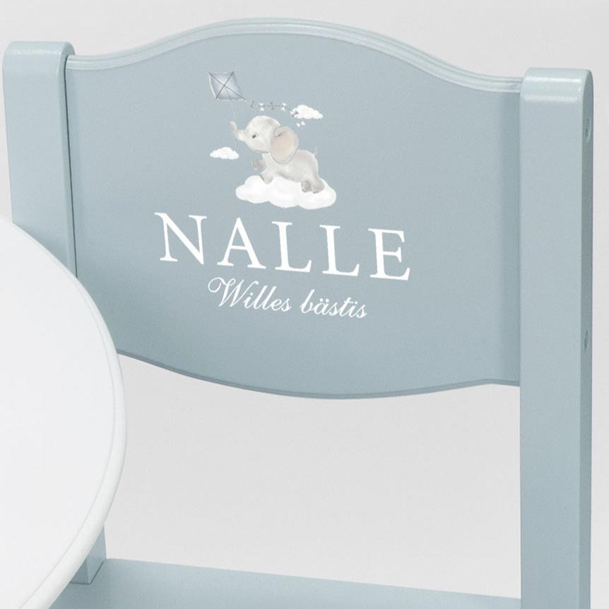 Table & Chairs Elephant Blue - Dream - (Personalised) PRE ORDER