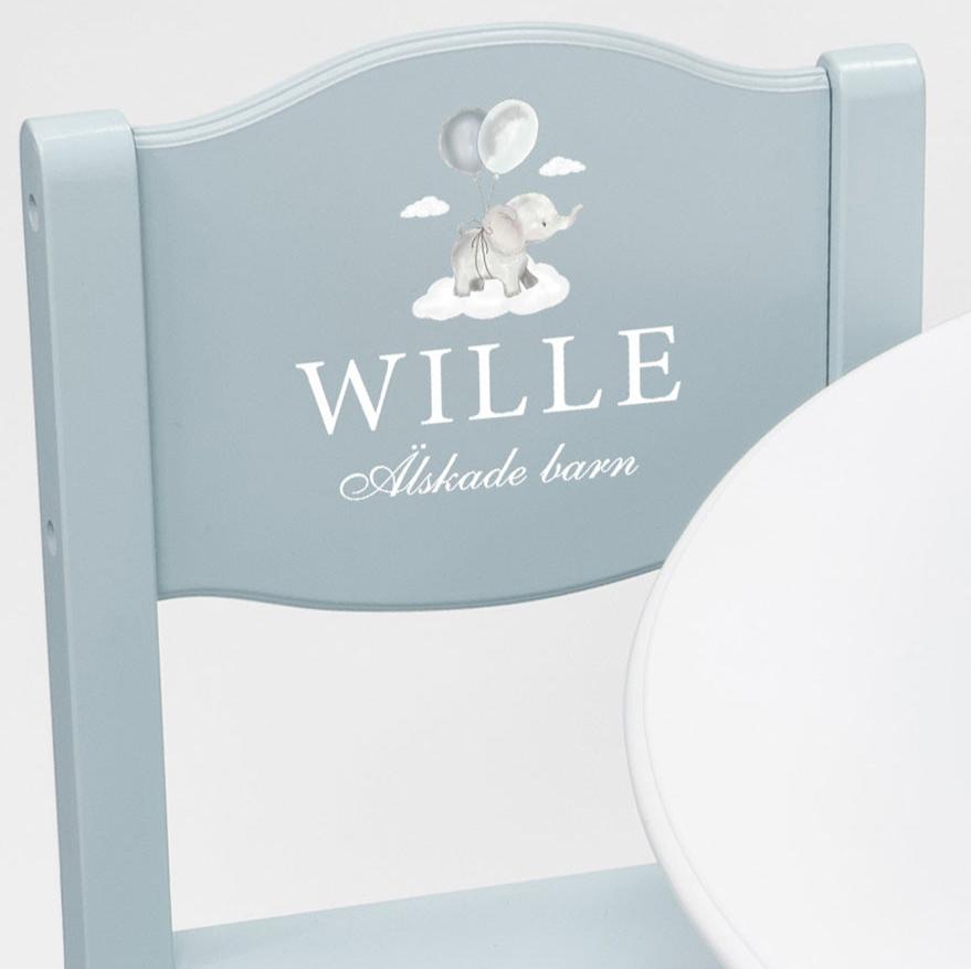 Table & Chairs Elephant Blue - Dream - (Personalised) PRE ORDER