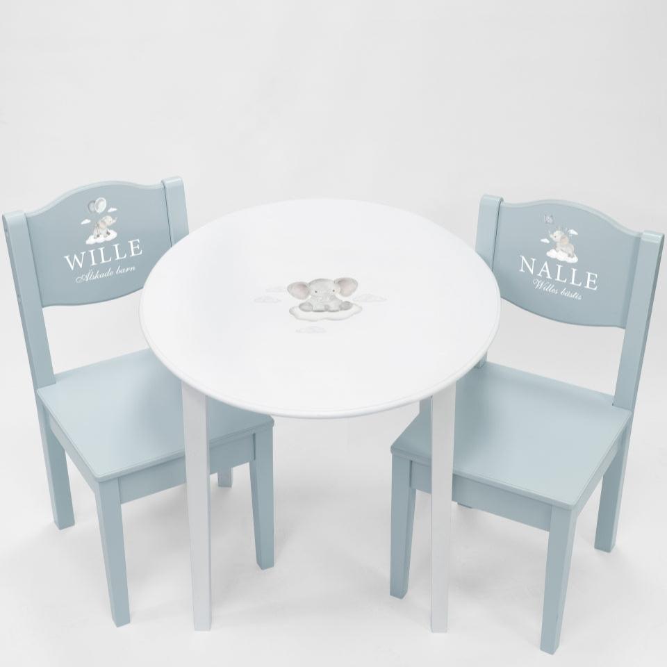 Table & Chairs Elephant Blue - Dream - (Personalised) PRE ORDER