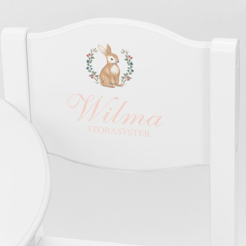 Table & Chairs White Bear & Bunny - Nordic(Personalised) PRE ORDER