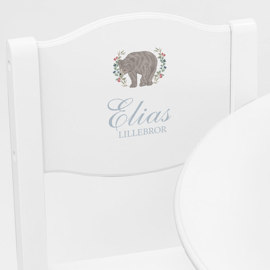 Table & Chairs White Bear & Bunny - Nordic(Personalised) PRE ORDER