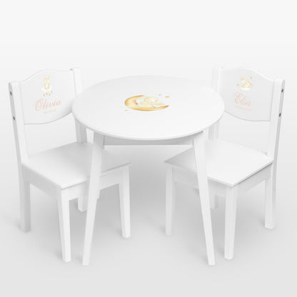 Table & Chairs Bunny White - Dream - (Personalised) PRE ORDER