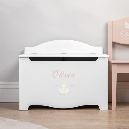 Storage Chest Named Bunny White- Dream(Personalised) PRE ORDER