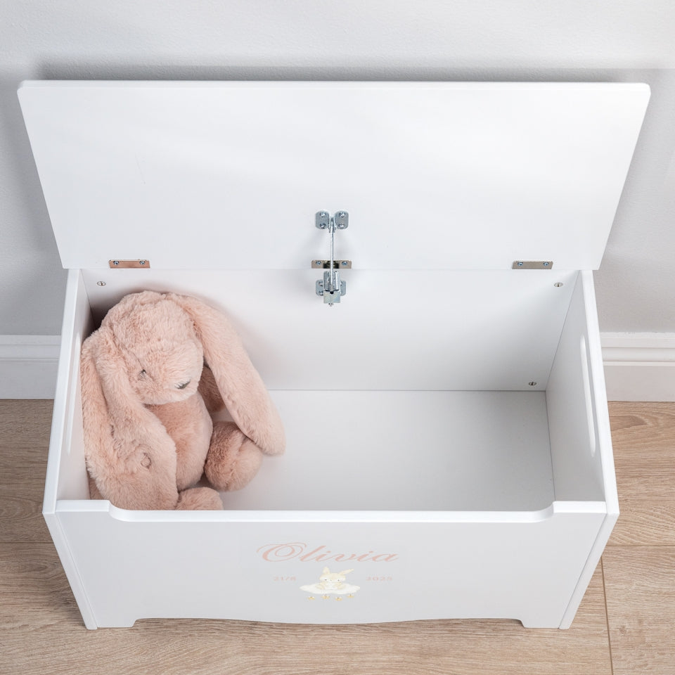 Storage Chest Named Bunny White- Dream(Personalised) PRE ORDER