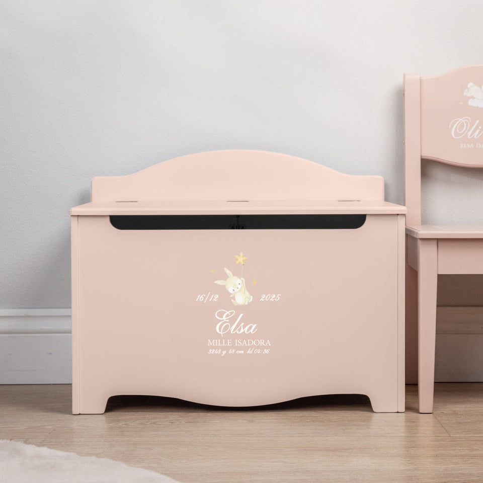 Keepsake Storage Chest Named Bunny Pink - Dream(Personalised) PRE ORDER