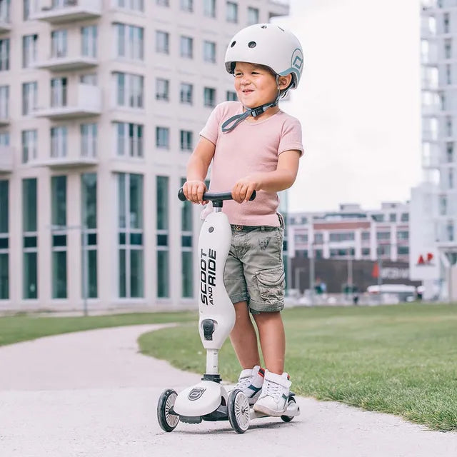 2-in-1 Scooter Highwaykick 1 Ash with Helmet
