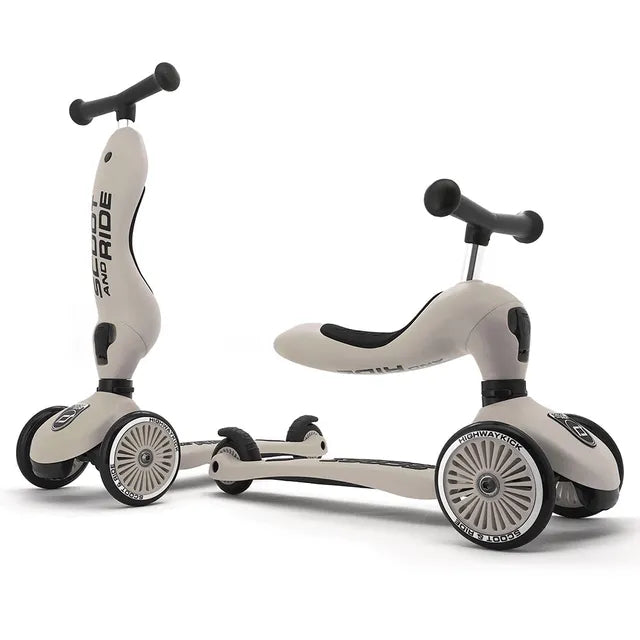 2-in-1 Scooter Highwaykick 1 Ash with Helmet