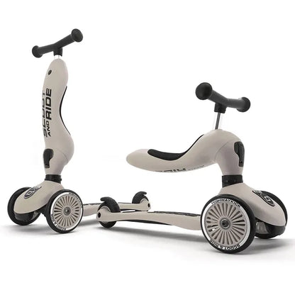 2-in-1 Scooter Highwaykick 1 Ash with Helmet