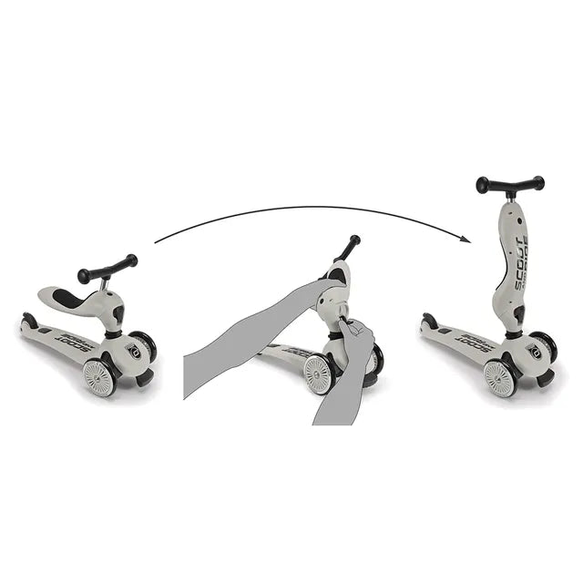 2-in-1 Scooter Highwaykick 1 Ash with Helmet