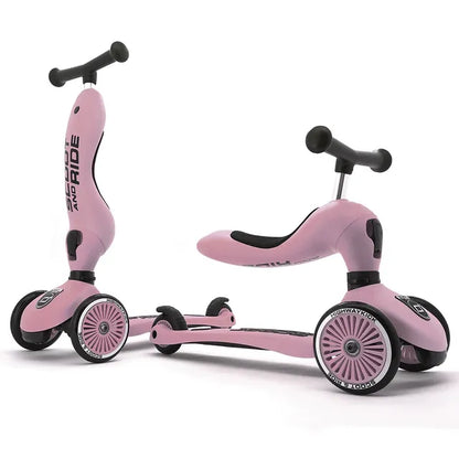 2-in-1 Scooter Highwaykick 1 Rose with Helmet