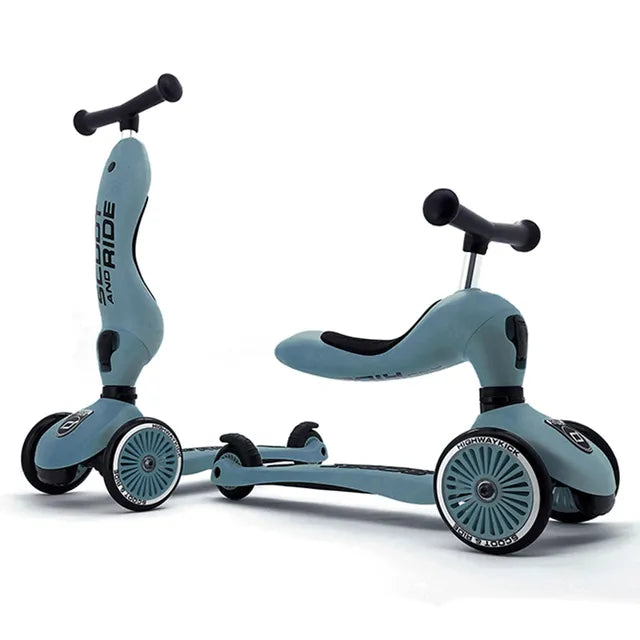 2-in-1 Scooter Highwaykick 1 Steel with Helmet