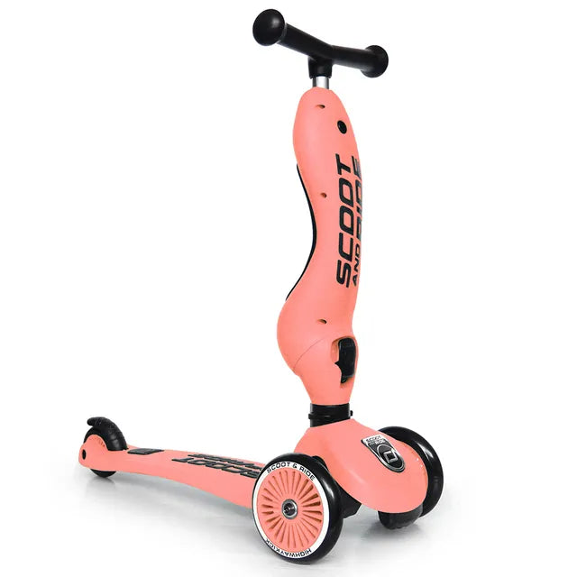 2-in-1 Scooter Highwaykick 1 Peach with Helmet