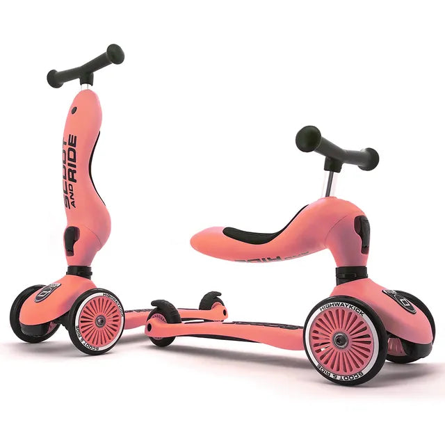2-in-1 Scooter Highwaykick 1 Peach with Helmet