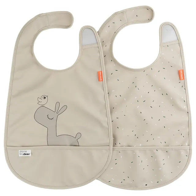 Done By Deer - Bib w/ Velcro - Pack Of 2 - Lalee Sand