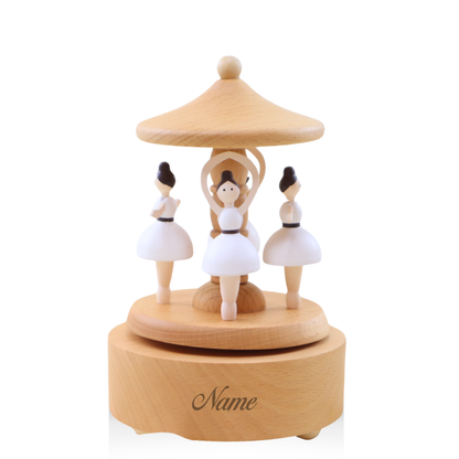 Personalized Music Carousel - Ballerina Brown