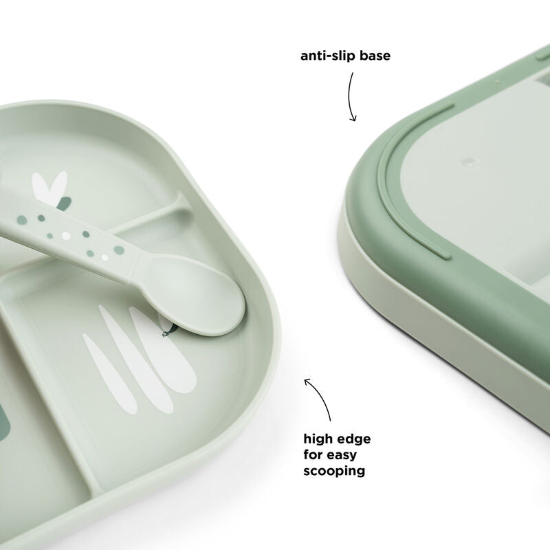 Foodie Compartment Plate Croco Green