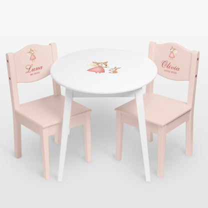 Table & Chairs Pink - Nordic Deer (Personalised) PRE ORDER