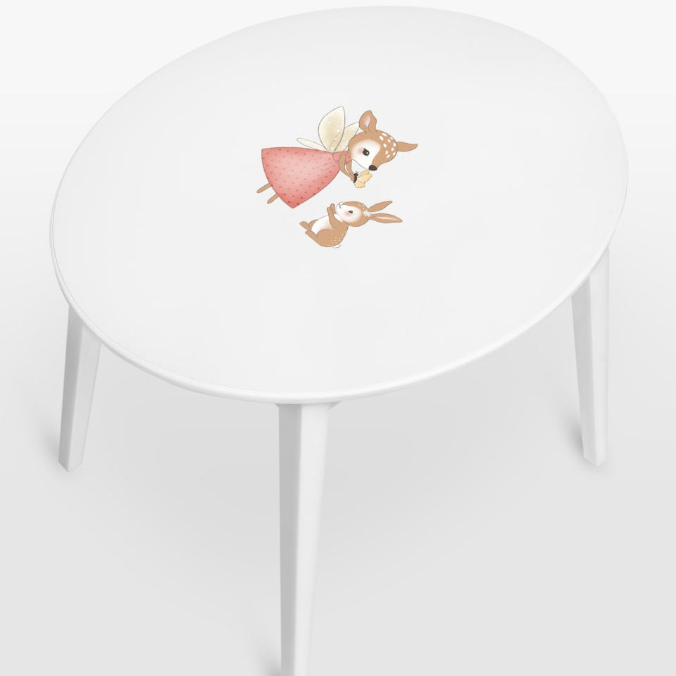 Table & Chairs White - Nordic Deer (Personalised) PRE ORDER