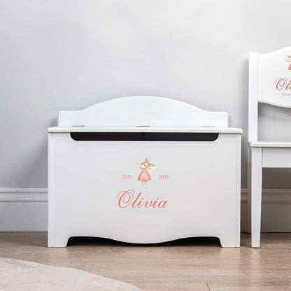 Storage Chest Named White - Nordic Deer (Personalised) PRE ORDER