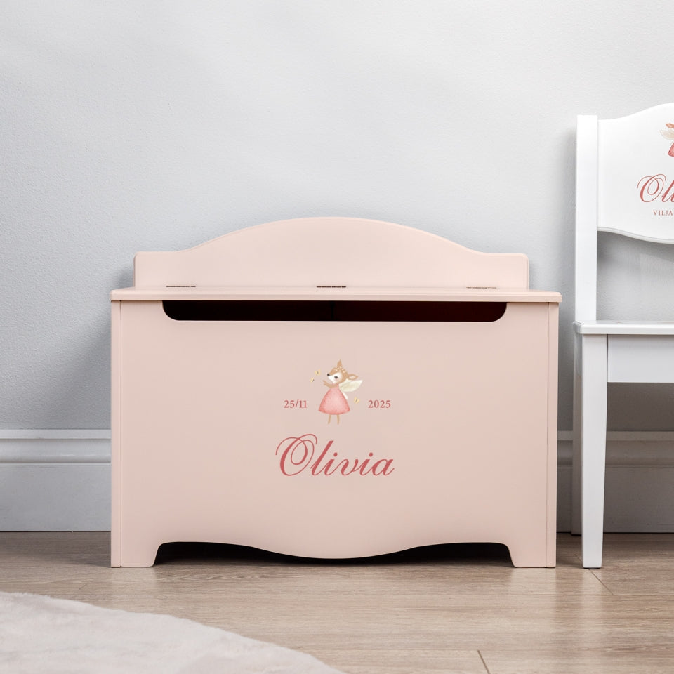 Storage Chest Named Pink - Nordic Deer (Personalised) PRE ORDER