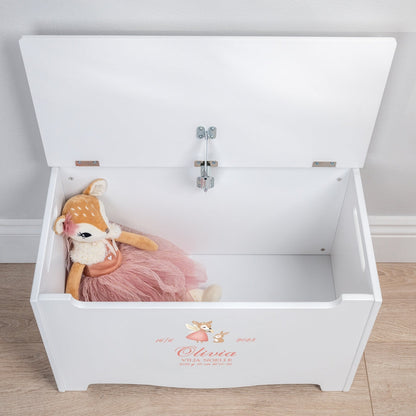 Keepsake Storage Chest Named White - Nordic Deer (Personalised) PRE ORDER
