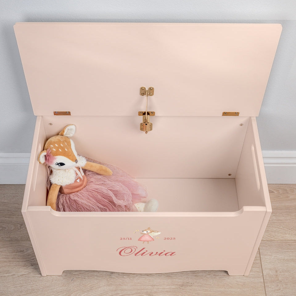 Storage Chest Named Pink - Nordic Deer (Personalised) PRE ORDER
