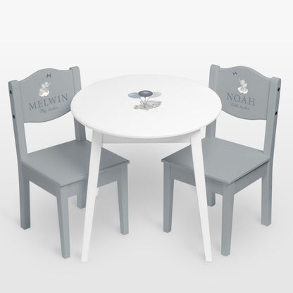 Table & Chairs Elephant Blue - Dream - (Personalised) PRE ORDER