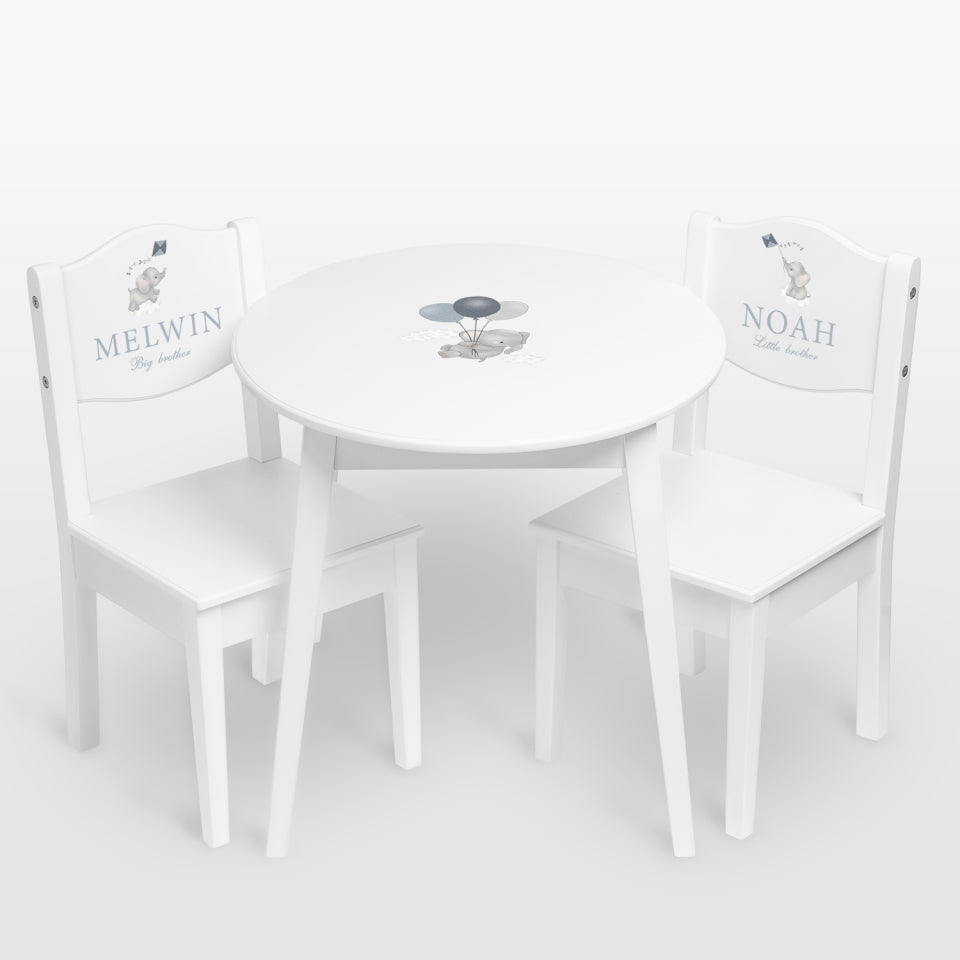 Table & Chairs Elephant White - Dream - (Personalised) PRE ORDER