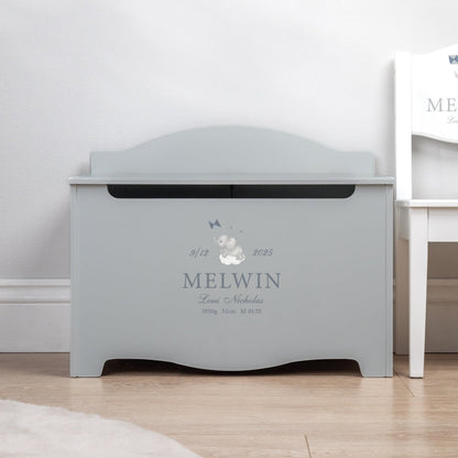 Keepsake Storage Chest Named Elephant Blue - Dream (Personalised) PRE ORDER