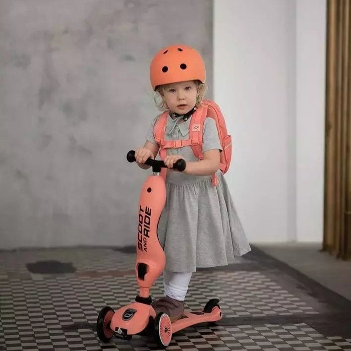 2-in-1 Scooter Highwaykick 1 Peach with Helmet