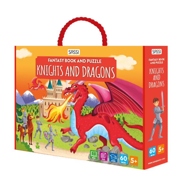 Fantasy Book & Puzzle - Knights And Dragons